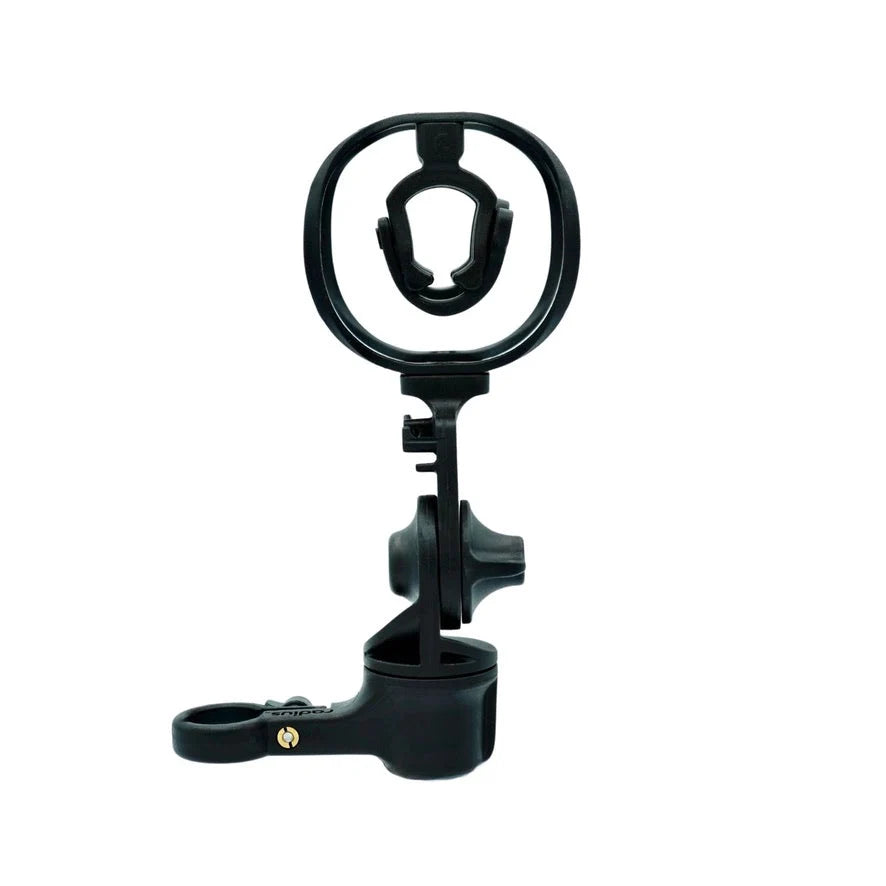 Black shock mount with circular elastic ring and mounted clamp on base