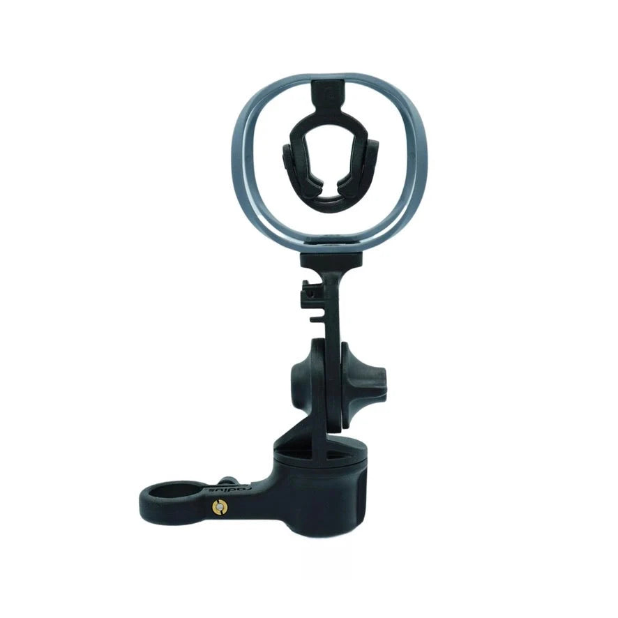 Black shock mount with circular elastic ring and side handle base