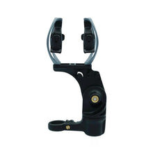 Black shock mount with gray elastic frame, side clips, and mounted base