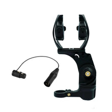 Black shock mount with attached 3-pin XLR cables and connector ends