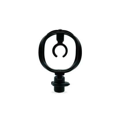 Single black microphone shock mount with circular suspension ring