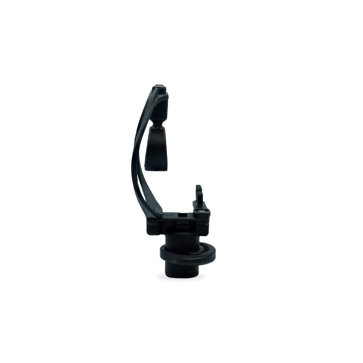 Black microphone shock mount with side arms and circular support ring