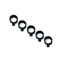 Black mic bands 5-pack with five circular loop clips and small mounting tabs