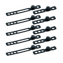 Black perforated cable straps with locking heads, set of several