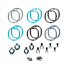 Retrofit kit set: multiple mount rings plus clamps and small screw hardware