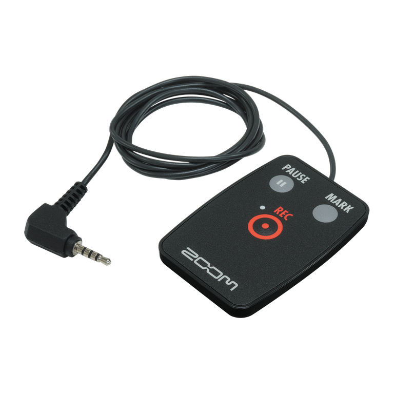 Zoom RC-2 wired remote controller with red REC button and 3.5mm audio plug cable