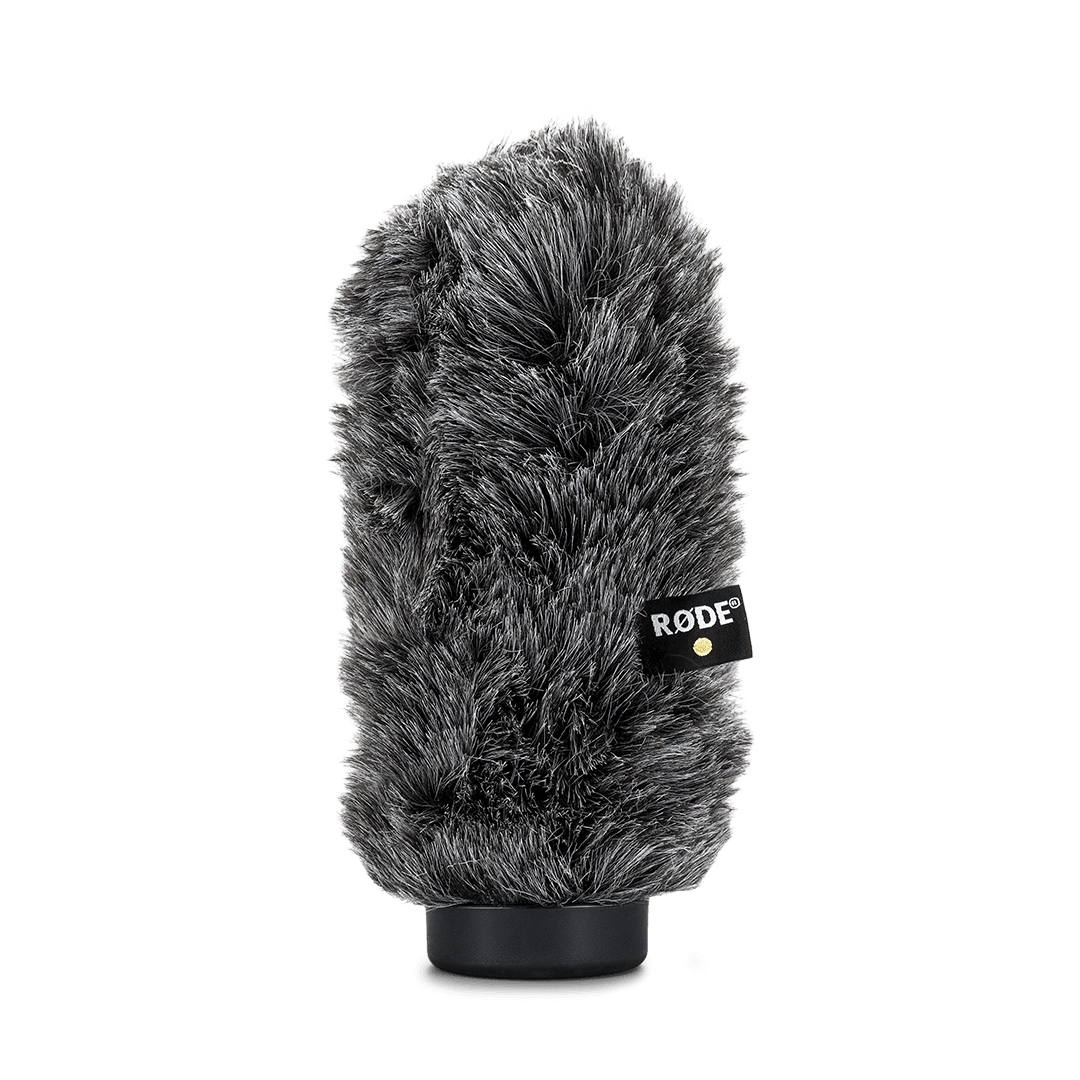 RØDE WS7 Deluxe microphone windshield, gray furry cover with black base