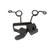 Double microphone holder clip, dark gray/black color with two spring arms