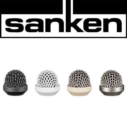 Metal microphone windscreen set of four mesh caps: black, white, beige, and silver