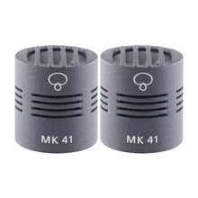 Pair of Schoeps MK 41 supercardioid microphone capsules with foam housing and MK 41 labels