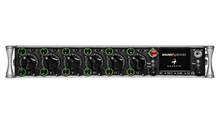 Sound Devices Scorpio audio unit front panel with green-lit controls