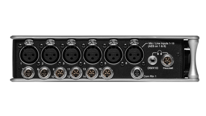 Sound Devices Scorpio rear input/output panel with multiple connectors and ports
