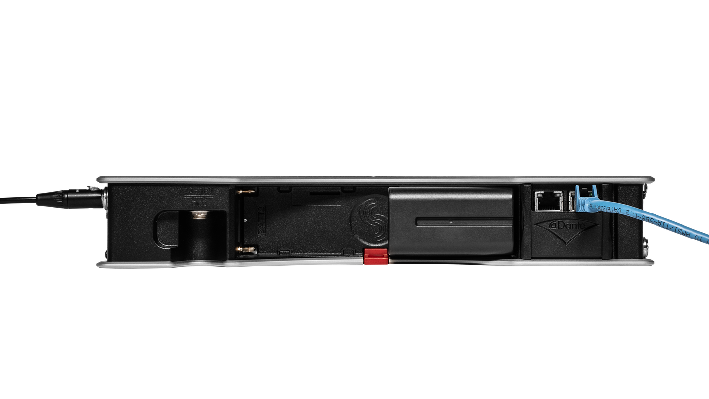 Sound Devices Scorpio underside view with ports, slots, and connector sections