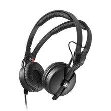 Black over-ear monitoring headphones with padded ear cushions and red accent on ear cup mount