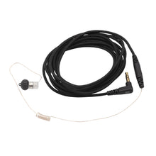 Broadcast earpiece cable with 3.5mm plug, inline mic, and black cord