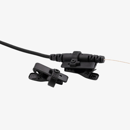 Broadcast earpiece cable with clip mount and inline control module