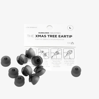 10-pack Christmas tree eartips in dark silicone, small dome caps