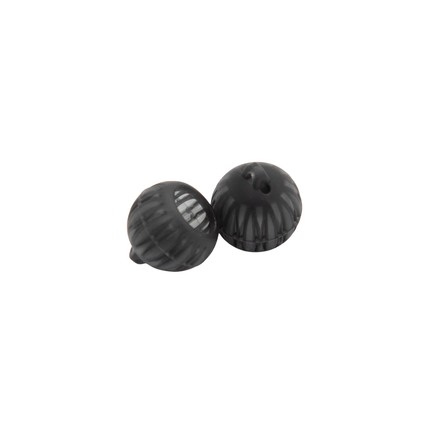 Black silicone eartips, ridged dome shape with central opening