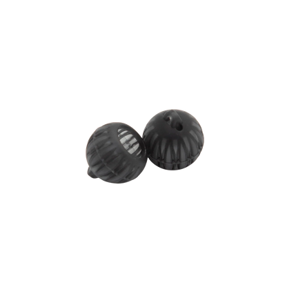 Black silicone eartips, ridged dome shape with central opening