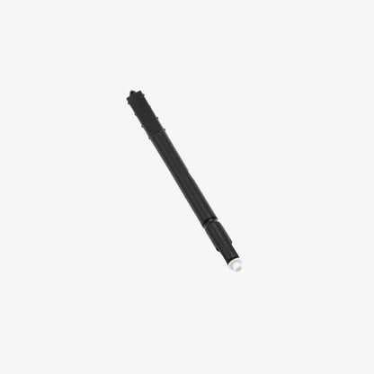 Black in-ear monitor replacement filter with a small white end cap