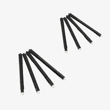 Eight-pack of black in-ear monitor replacement filters with small white tips
