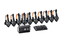 Wireless intercom system with roaming hub and multiple headset transceivers
