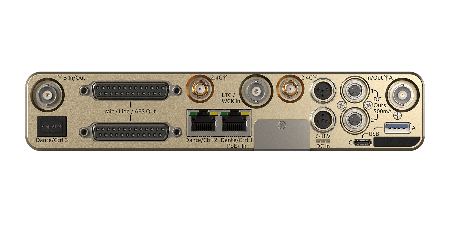 Astral ARX16 rear panel with multiple input/output ports and connectors