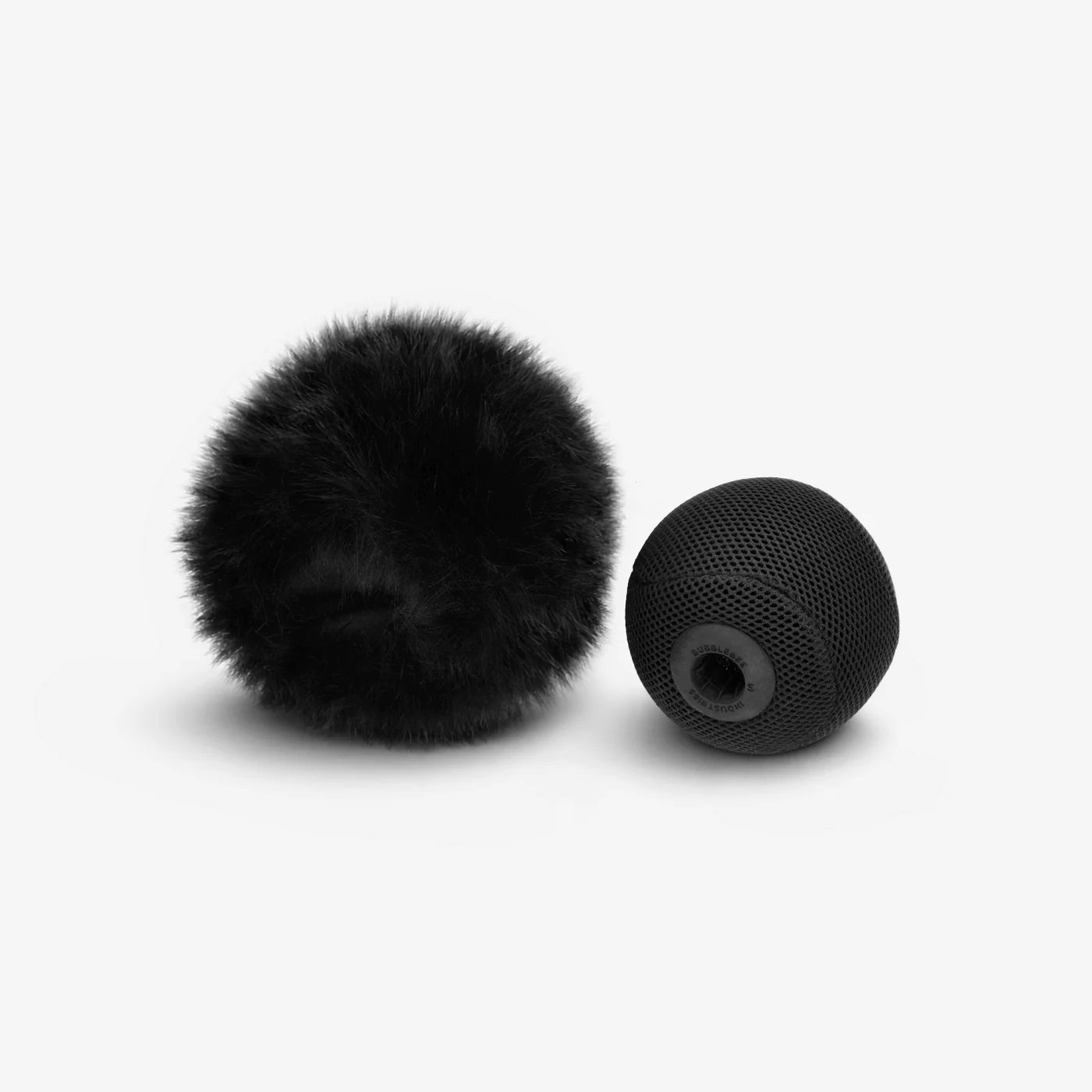 Black fuzzy spacer ball and black mesh spacer ball with side opening