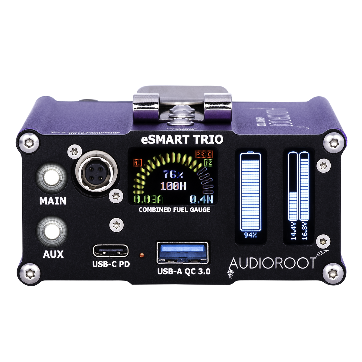 Audioroot eSMART TRIO power distributor rear and side view