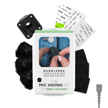 Mic hiding kit for RØDE Lavalier II, black, with adhesive mounts and fur covers