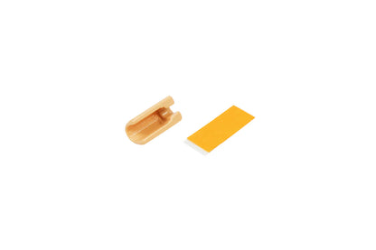Beige mounting clip and adhesive accessory pad for mini microphone mount