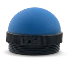 VDB Boompole rubber heel cap with dark ribbed base and blue top dome
