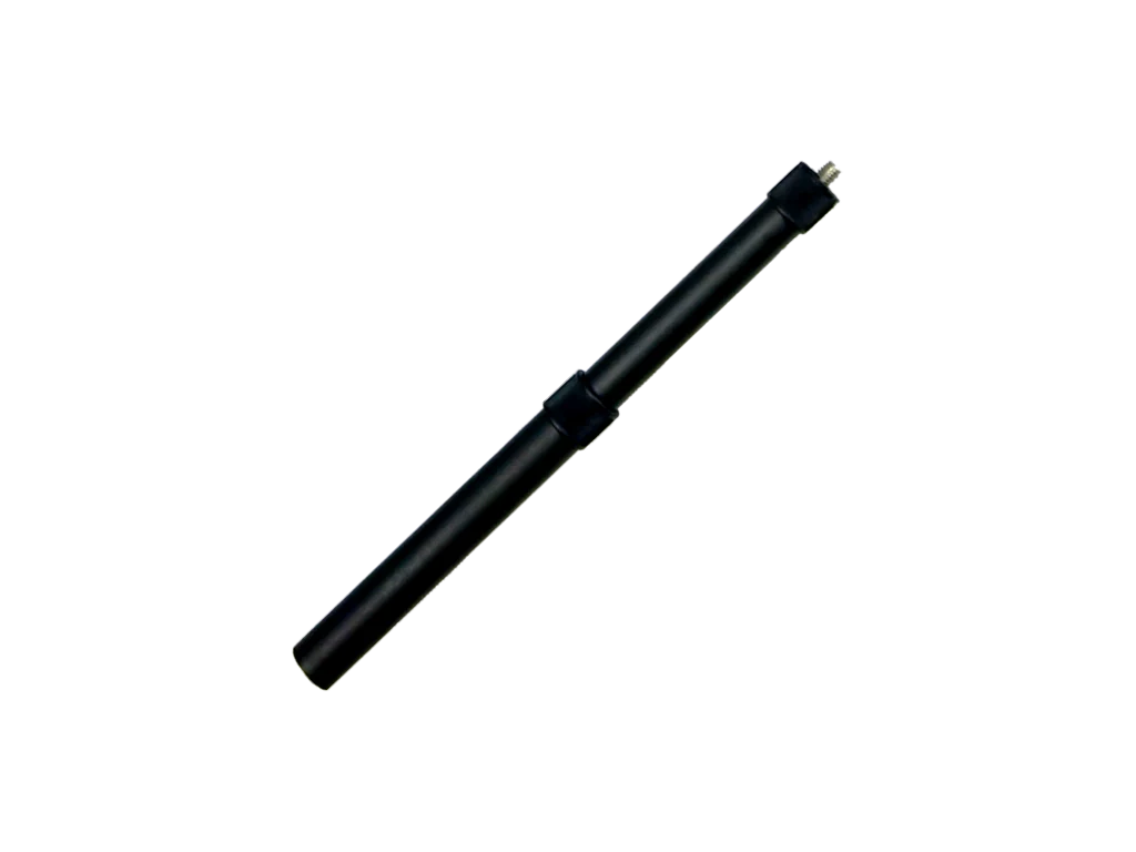 Black telescopic boompole, 20–40 cm, with metal end caps