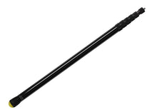 Black telescopic boom pole with segmented sections and yellow end cap