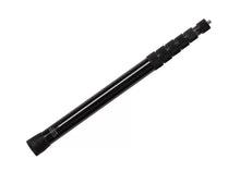 Black telescopic boom pole with segmented sections and end cap