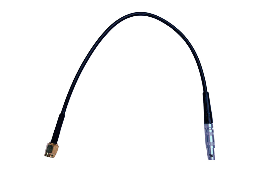 Dark blue cable with gold connectors at both ends