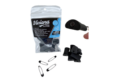 Black foam applicator pad set and accessories shown with a Viviana Solutions pouch