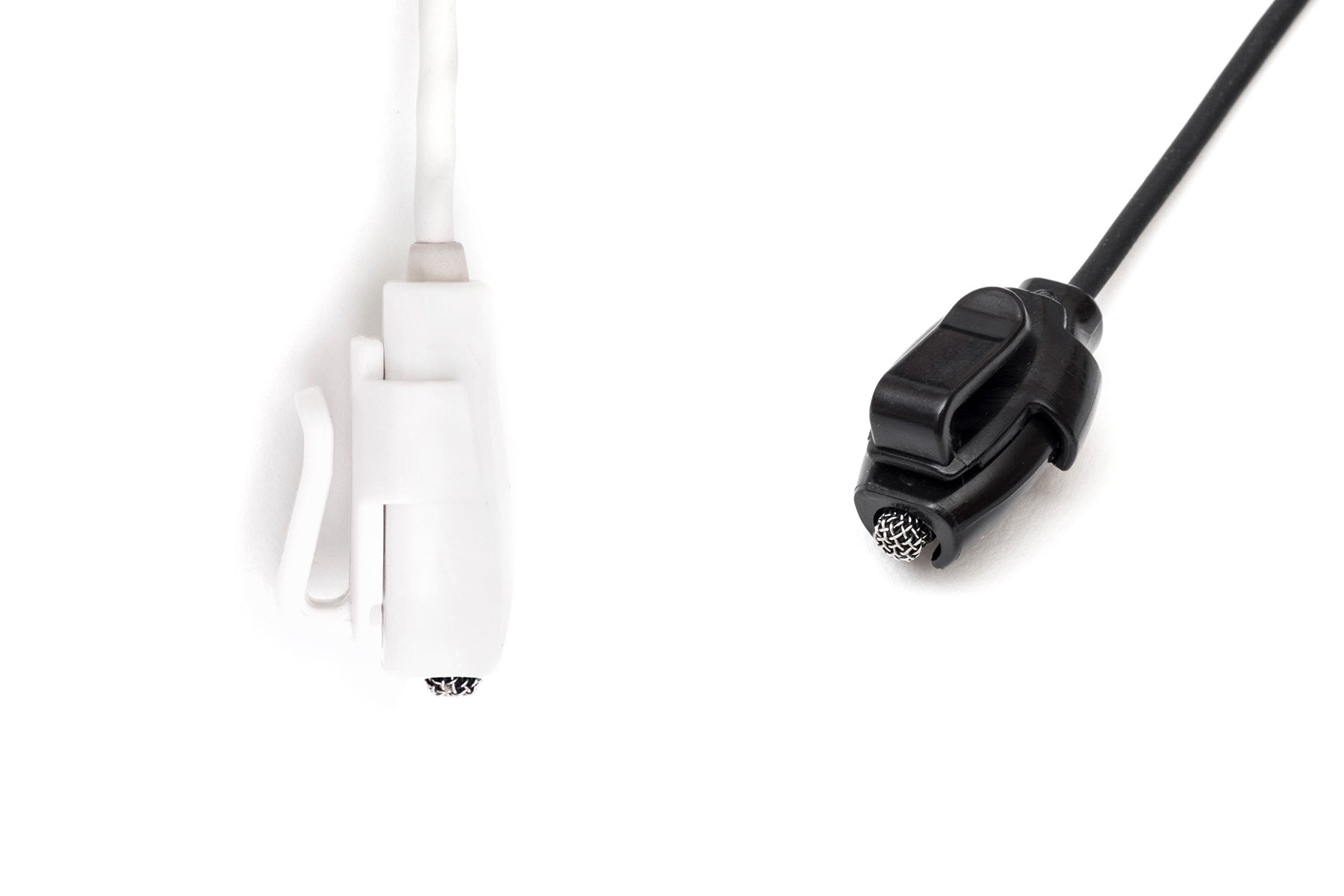 Cable connector assembly with white housing and black connector on attached cable