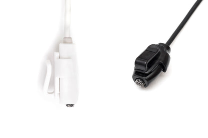 Cable connector assembly with white housing and black connector on attached cable