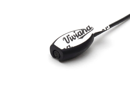 Dark beetle-shaped Viviana logo sticker, oval body
