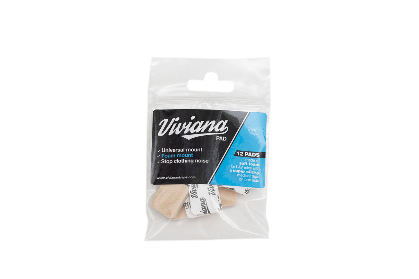 Viviana universal mounting pads, 12-pack, beige foam adhesive pads in bag
