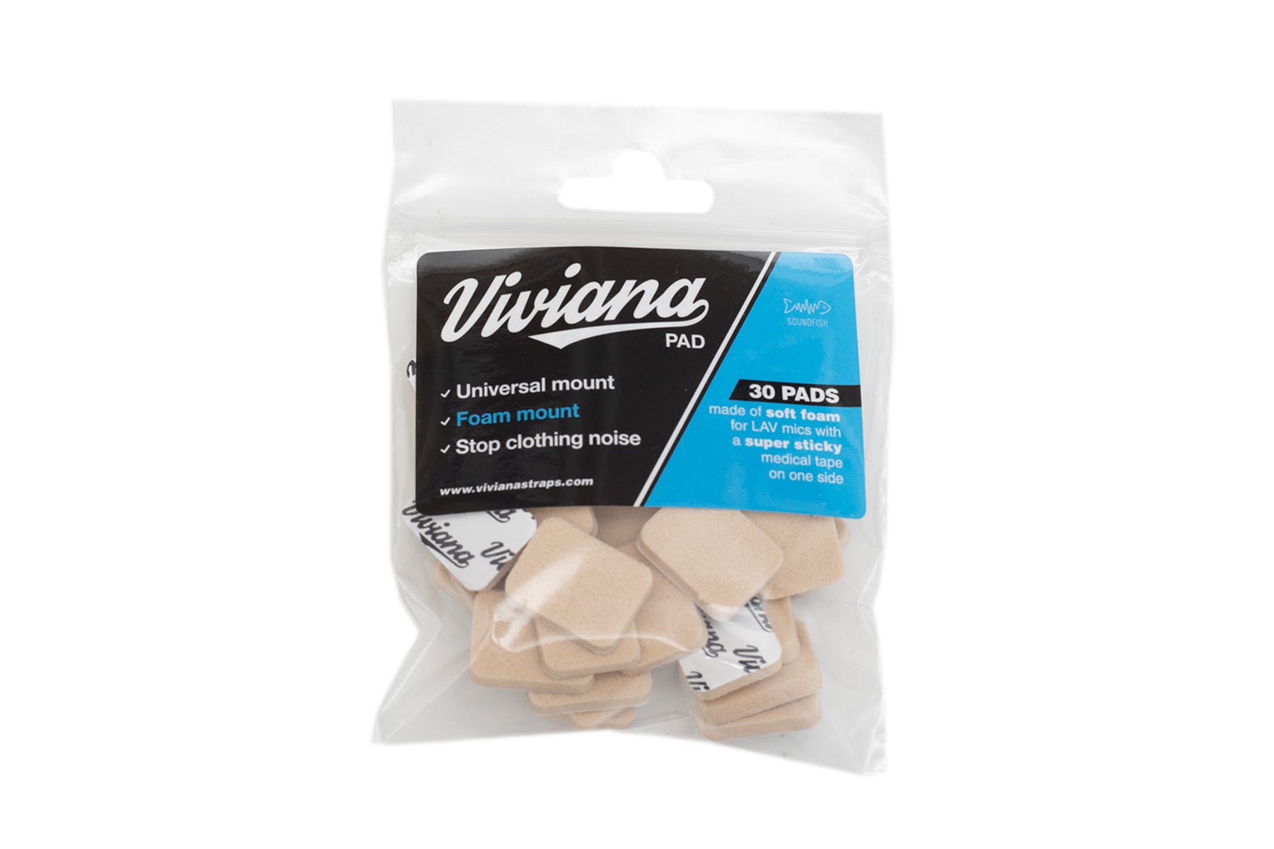 Viviana beige foam mounting pads in sealed bag, 30 pads