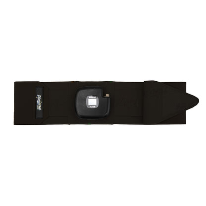 Black extreme waist strap with central device pouch and tapered ends