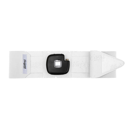 Thigh strap with beige bands and black pouch centered on top