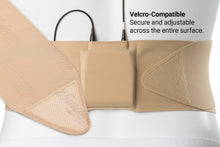 Beige waist strap belt with secure velcro pouch panel and side supports