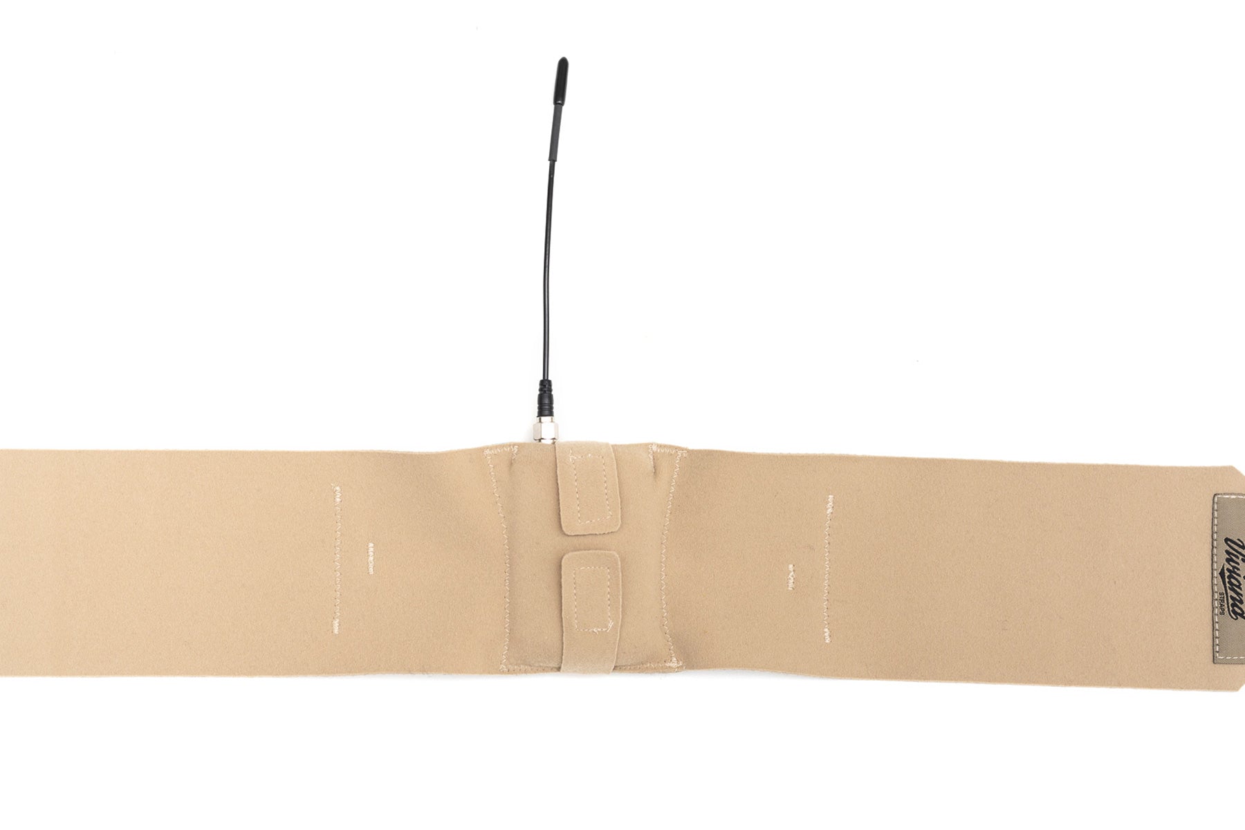 Beige extreme waist strap band close-up with center fastening and pull cord