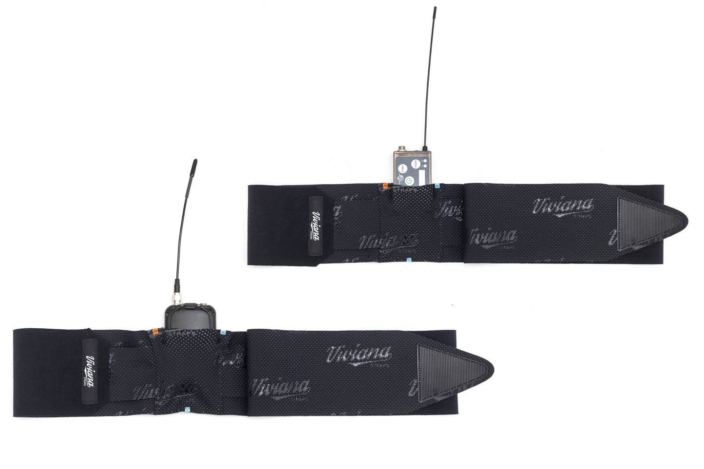 Black extreme waist strap set with two pouches and adjustable hanging cords