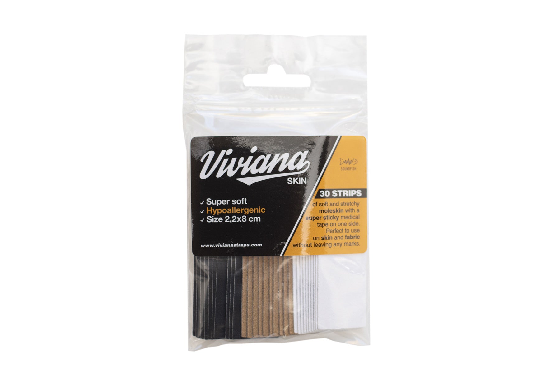 Moleskin Original skin strips pack with mixed dark and light strips inside