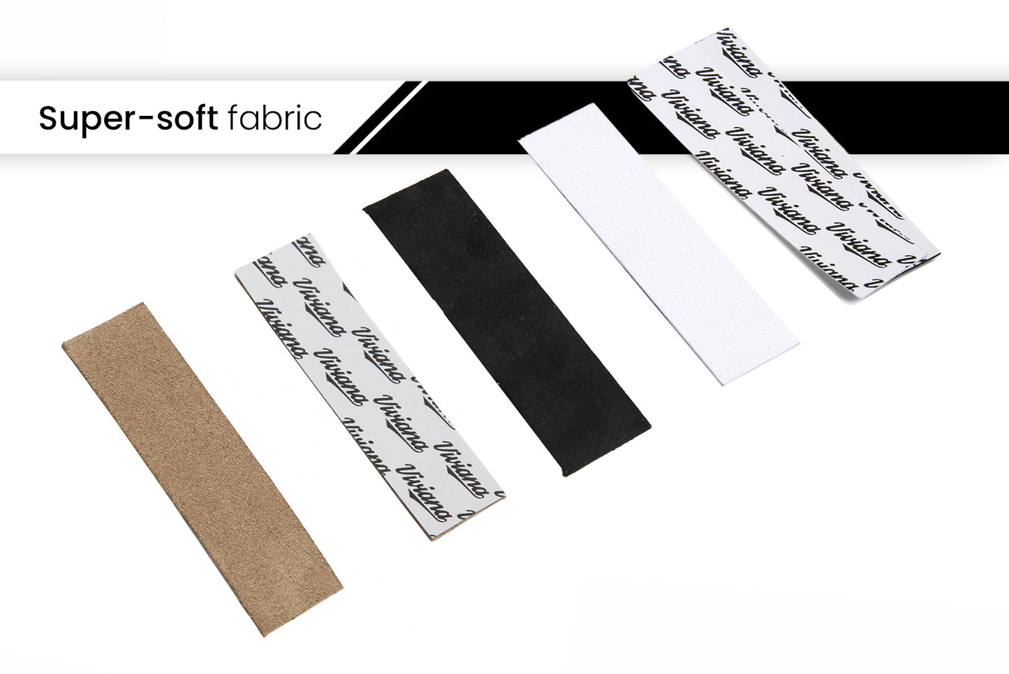 Moleskin Original adhesive strip assortment, beige, black, and white rectangles with label