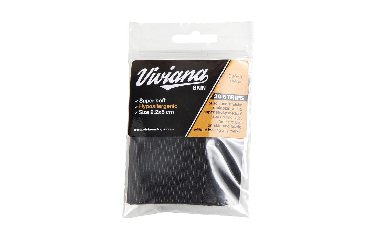 Moleskin Original skin strips pack with dark/black strips inside